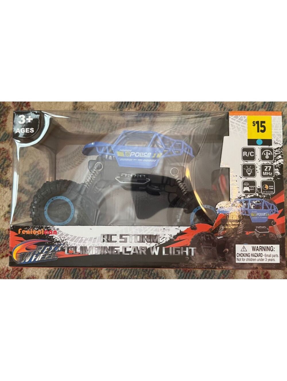 Scale Remote Control Police Off-Road Climbing Car with Light - Blue